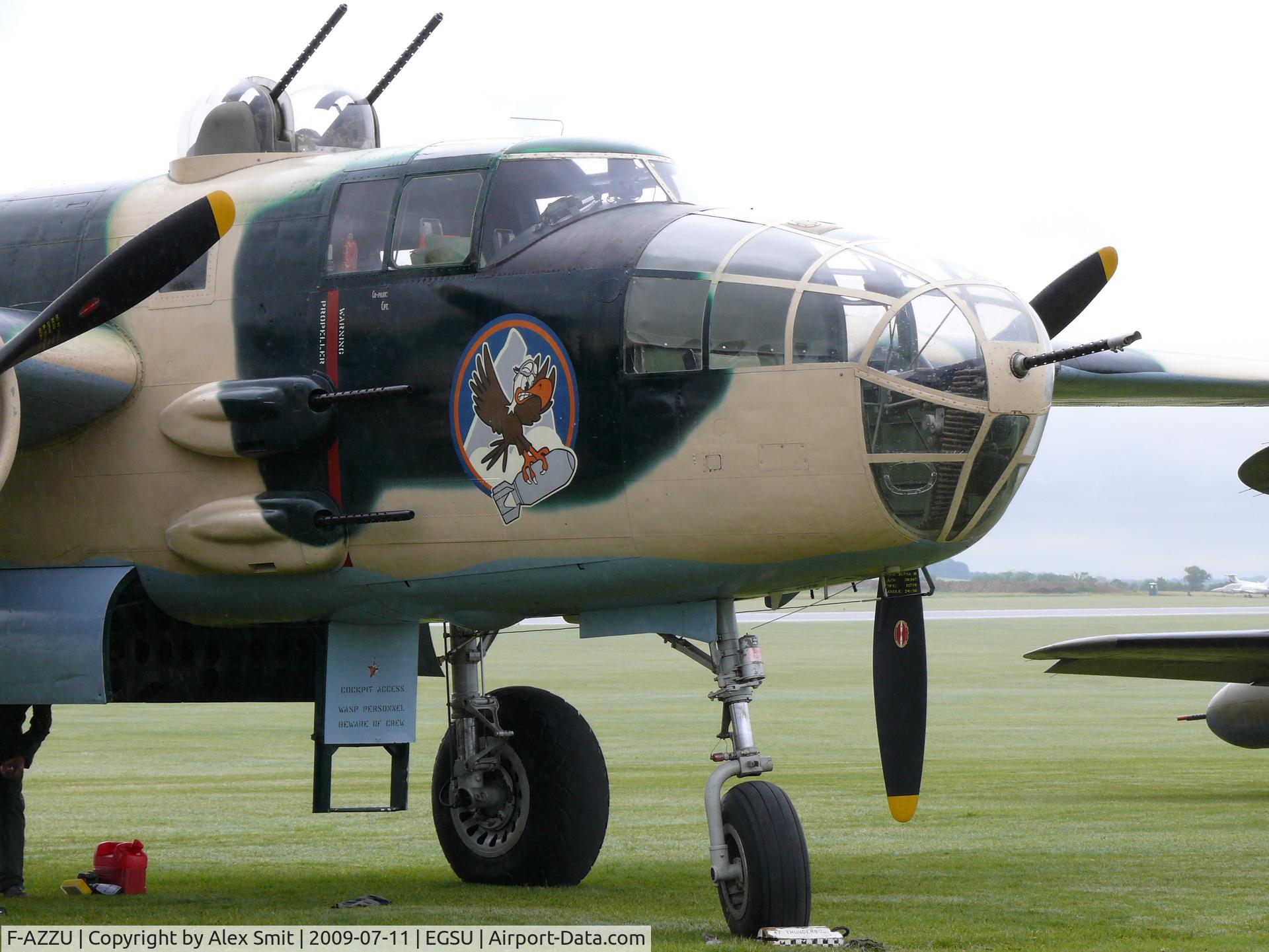 F-AZZU, 1945 North American B-25J Mitchell Mitchell C/N 108-47562, North American B-25J Mitchell F-AZZU Societe de development & promotion d'aviation painted as US Air Force 45-8811/SB Russels Raiders