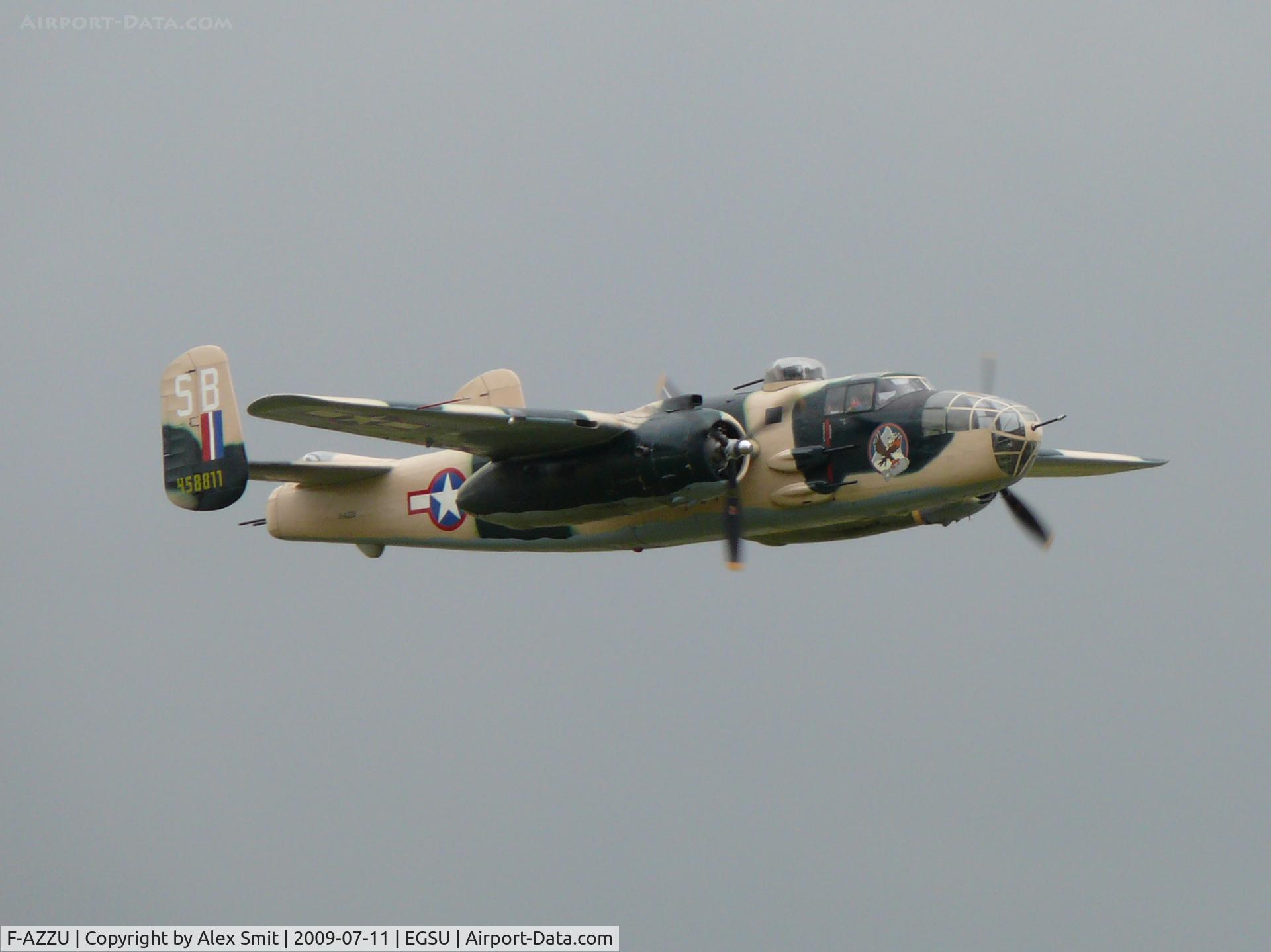 F-AZZU, 1945 North American B-25J Mitchell Mitchell C/N 108-47562, North American B-25J Mitchell F-AZZU Societe de development & promotion d'aviation painted as US Air Force 45-8811/SB Russels Raiders