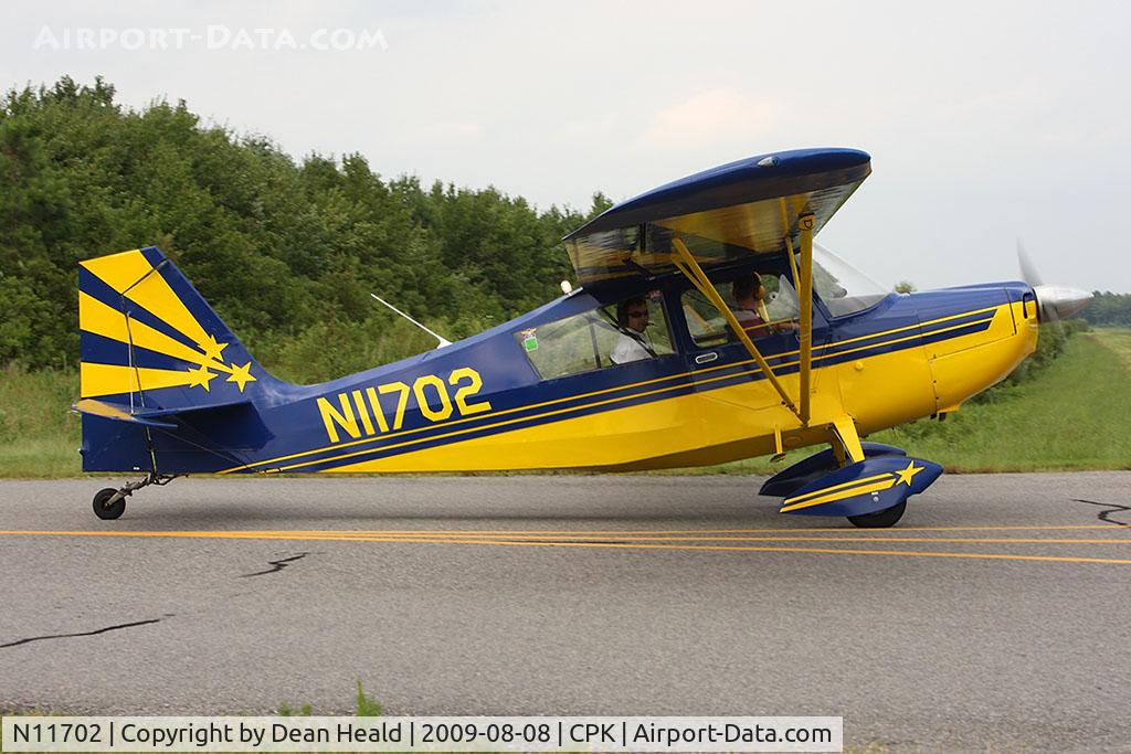 N11702, 1972 Bellanca 7KCAB Citabria C/N 317-72, 1972 Bellanca Citabria 7KCAB N11702 taxiing to RWY 23 for departure.