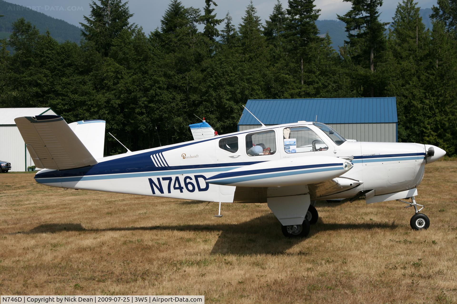 N746D, 1951 Beech C35 Bonanza C/N D-3016, 3W5