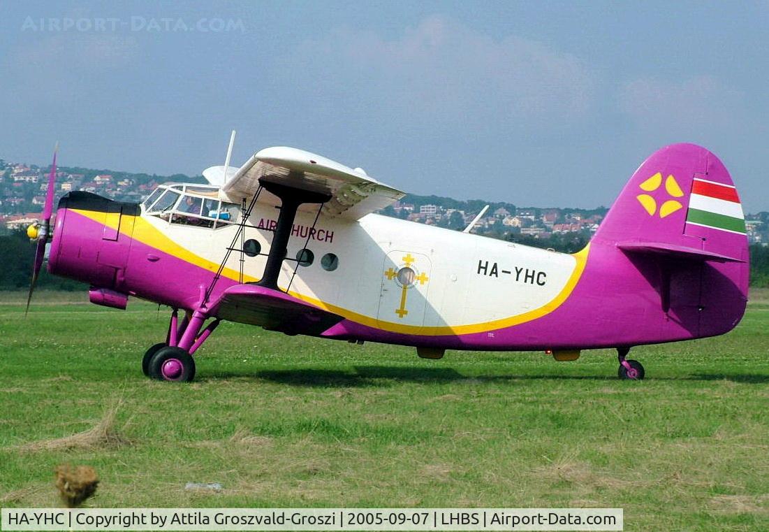 HA-YHC, 1979 PZL-Mielec AN-2PF C/N 1G181-45, Consecrated airplane. This aircraft is used for aerial wedding and funeral ceremonies, cabin contains an altar.