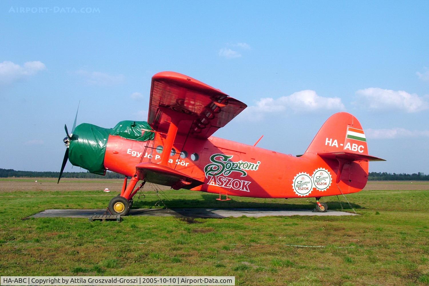 HA-ABC, 1989 PZL-Mielec An-2TD C/N 1G235-20, Györszentiván-Böny Airport, Hungary - The advertisement of a Hungarian beer is his full painting.