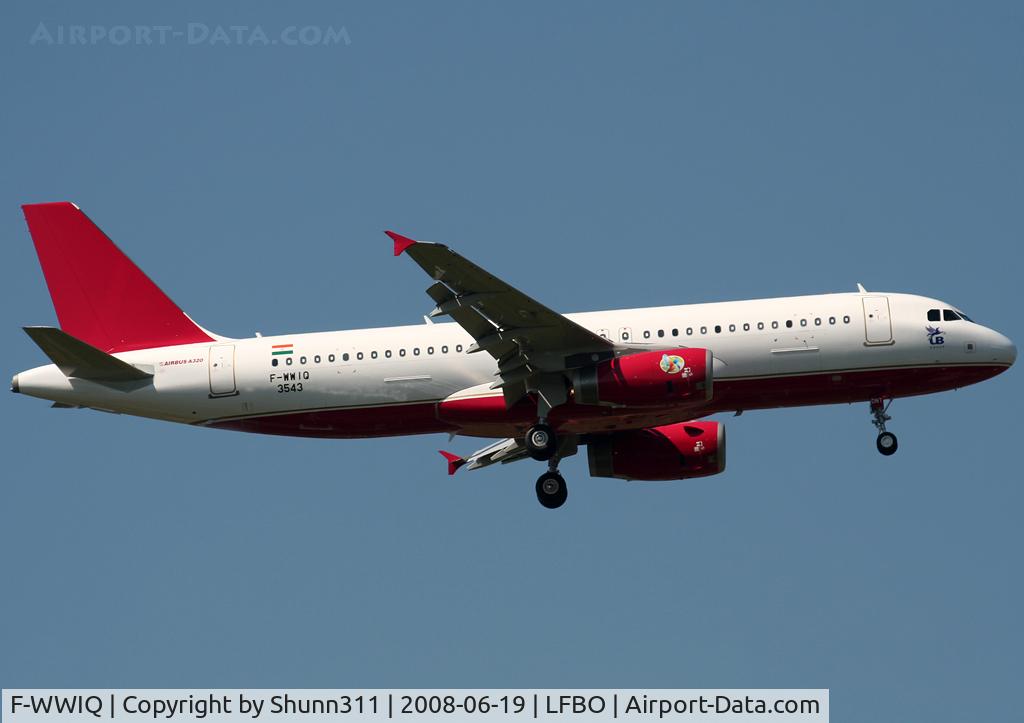 F-WWIQ, 2008 Airbus A320-232 C/N 3543, C/n 3543 - To be VT-DNT