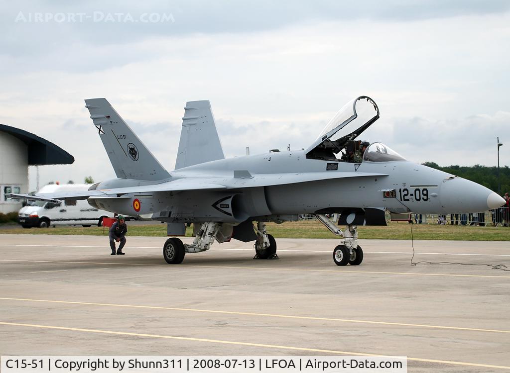 C15-51, McDonnell Douglas EF-18A+ Hornet C/N 0781/A567, Used as a demo during LFOA Airshow 2008
