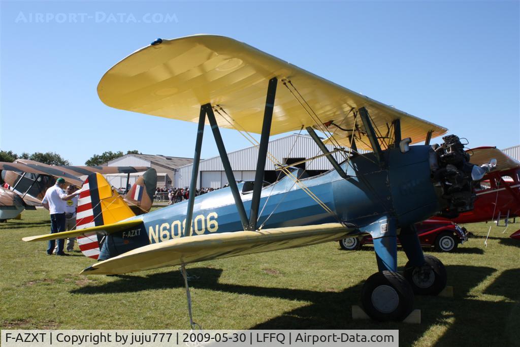 F-AZXT, 1941 Boeing PT-17/R755 Kaydet (A75N1) C/N 75-2430, on display at Cerny La Ferté-Alais