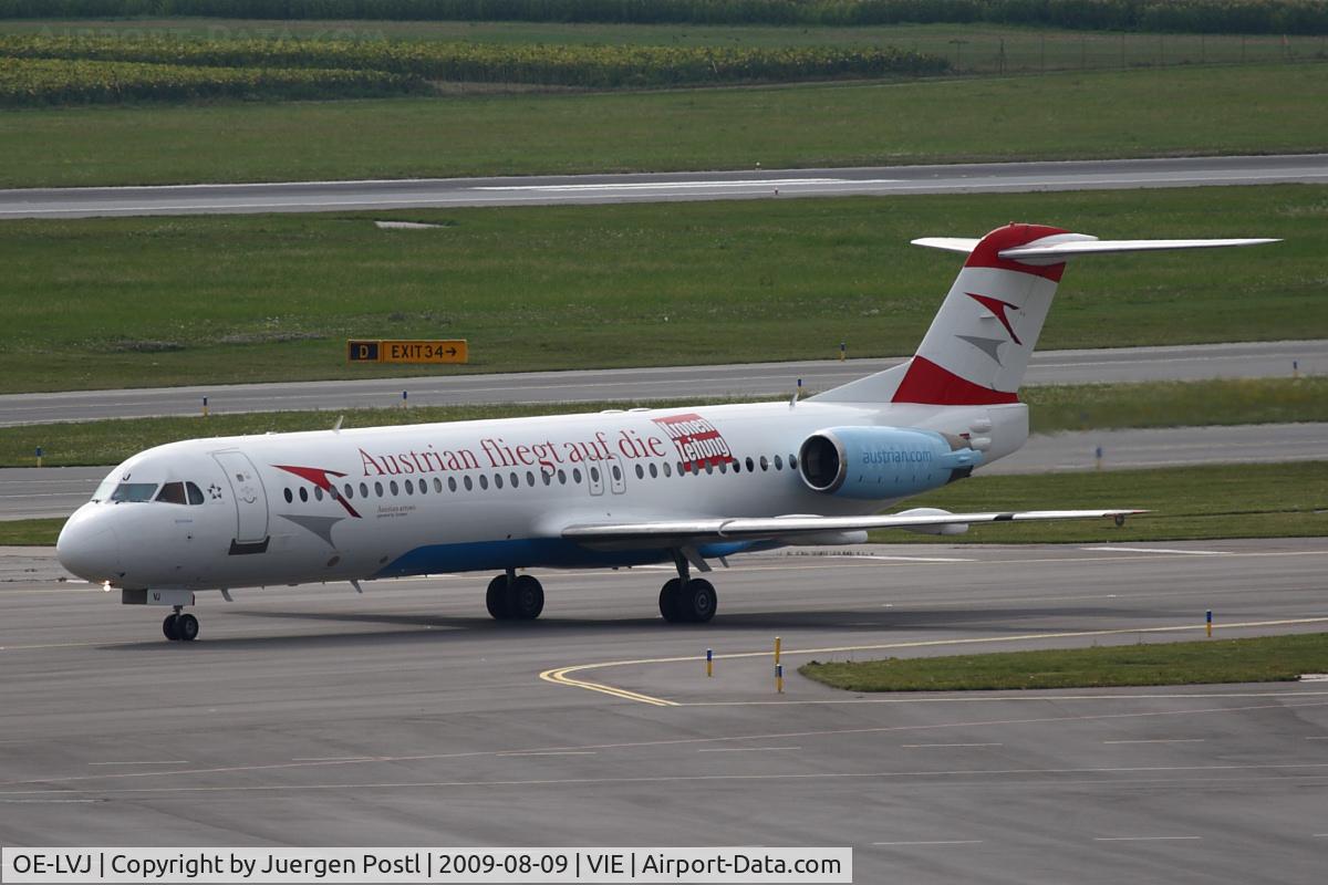 OE-LVJ, 1991 Fokker 100 (F-28-0100) C/N 11359, Fokker 100 with special sticker 