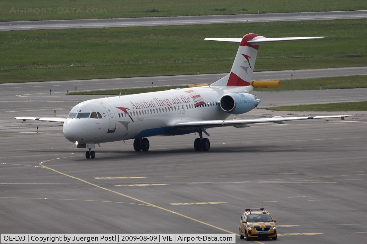 OE-LVJ, 1991 Fokker 100 (F-28-0100) C/N 11359, Fokker 100 with special sticker 