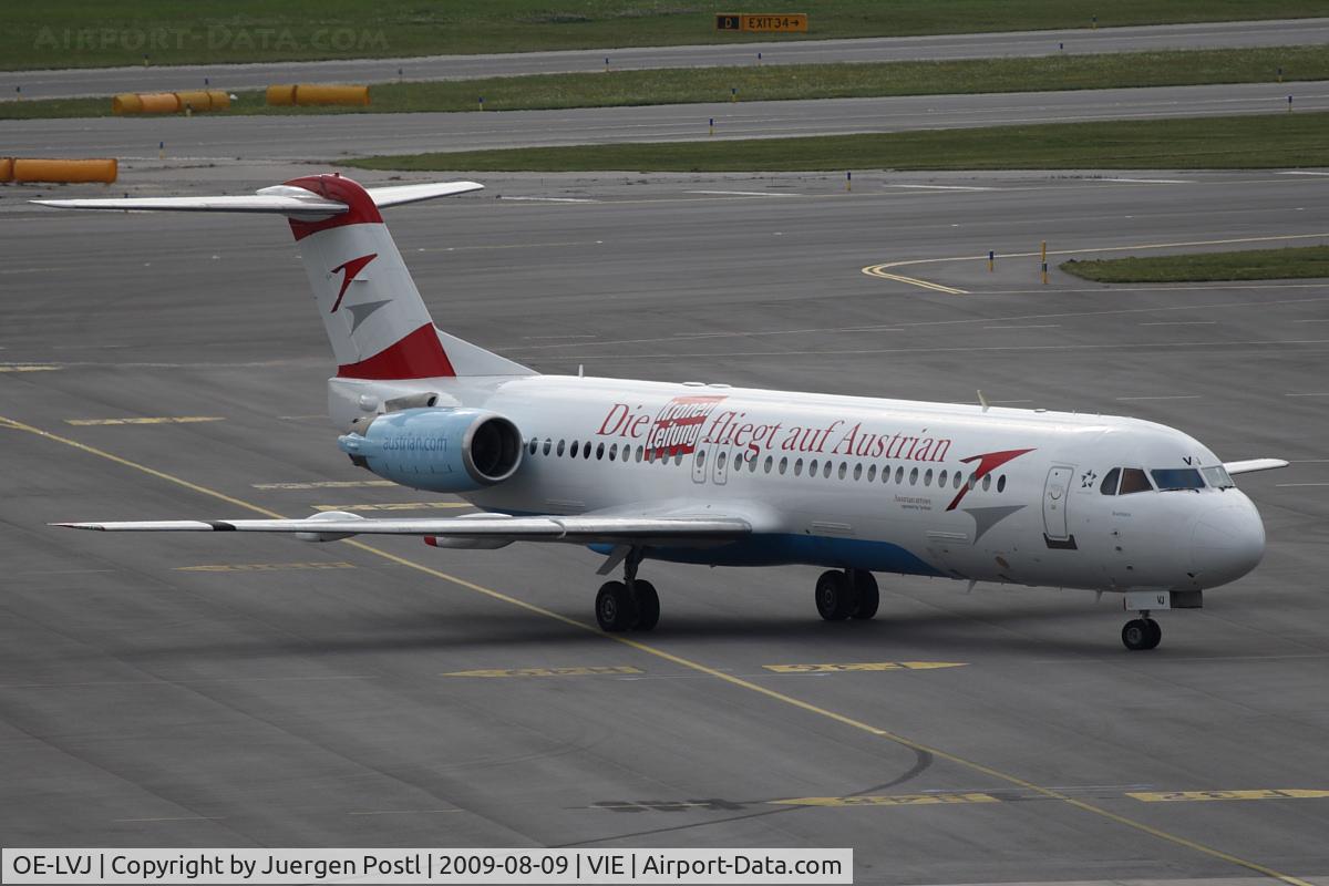 OE-LVJ, 1991 Fokker 100 (F-28-0100) C/N 11359, Fokker 100 with special sticker 
