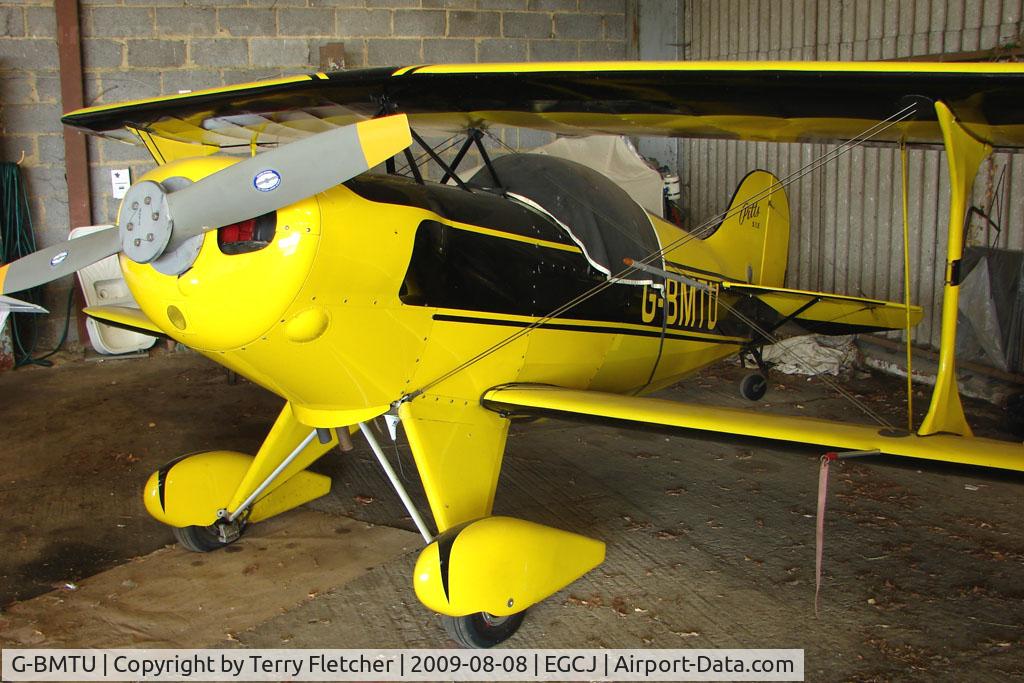 G-BMTU, 1991 Pitts S-1E Special C/N PFA 009-10801, Pitts S-1E hangared at Sherburn