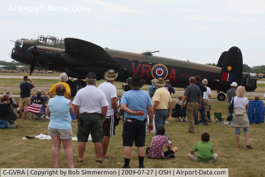 C-GVRA, 1945 Victory Aircraft Avro 683 Lancaster BX C/N FM 213 (3414), Arriving at Airventure 2009 - Oshkosh, Wisconsin