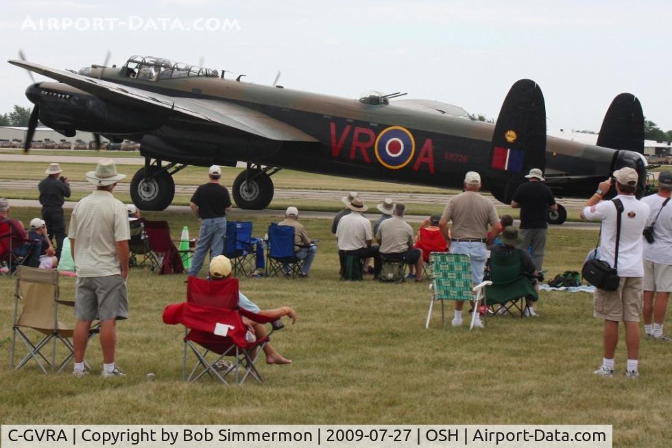 C-GVRA, 1945 Victory Aircraft Avro 683 Lancaster BX C/N FM 213 (3414), Arriving at Airventure 2009 - Oshkosh, Wisconsin