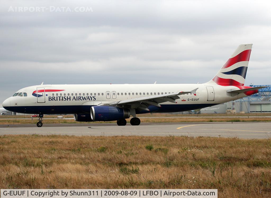 G-EUUF, 2002 Airbus A320-232 C/N 1814, Taxiing to the terminal...