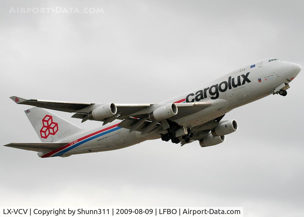 LX-VCV, 2005 Boeing 747-4R7F/SCD C/N 34235, On take off rwy 32R