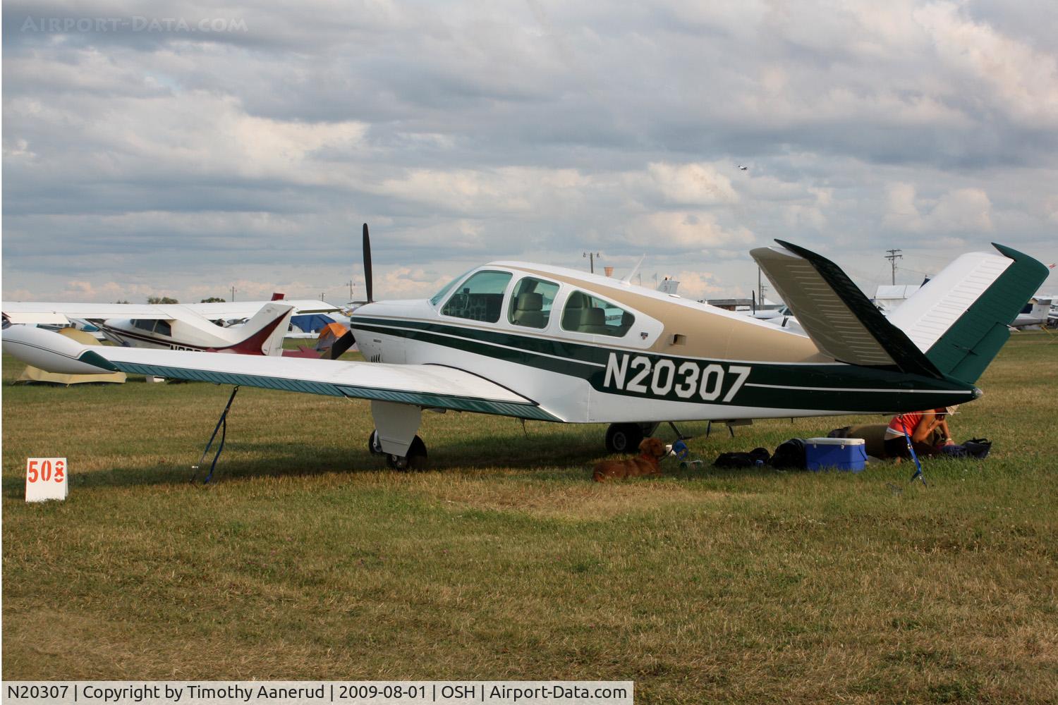 N20307, 1978 Beech V35B Bonanza C/N D-10174, 1978 Beech V35B, c/n: D-10174, Oshkosh with pets.  Do you notice the Golden Retriever?