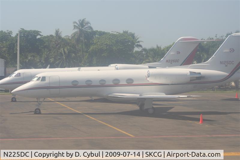 N225DC, 1994 Gulfstream Aerospace G-IV C/N 1253, together with n125dc at cartagena airport colombia
