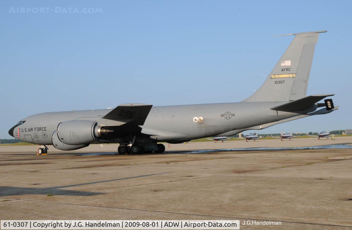 61-0307, 1961 Boeing KC-135R Stratotanker C/N 18214, early A.M. at NAF Washington