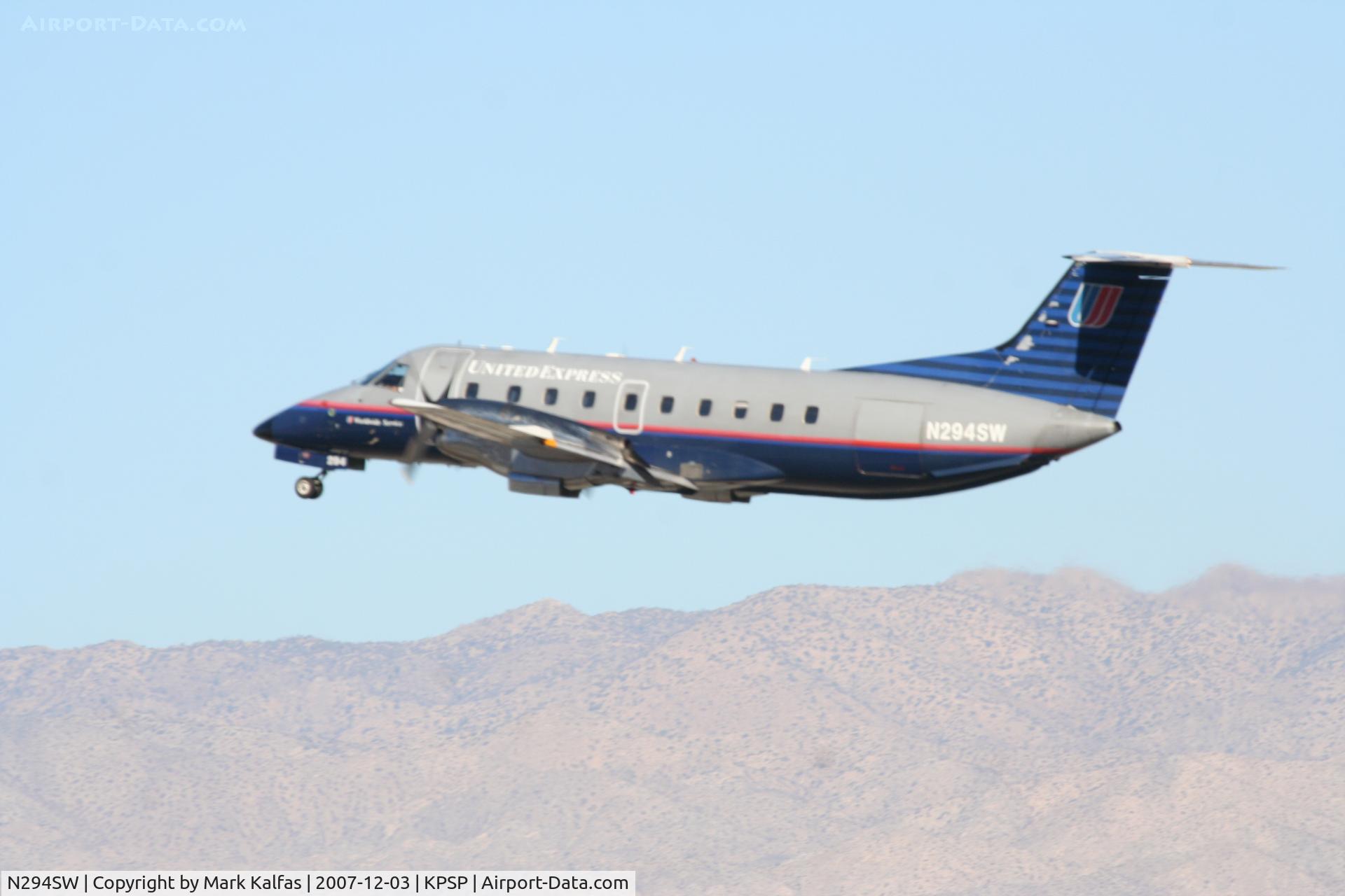 N294SW, 1996 Embraer EMB-120ER Brasilia C/N 120321, Skywest Embraer EMB-120ER, N294SW departing 31L KPSP.