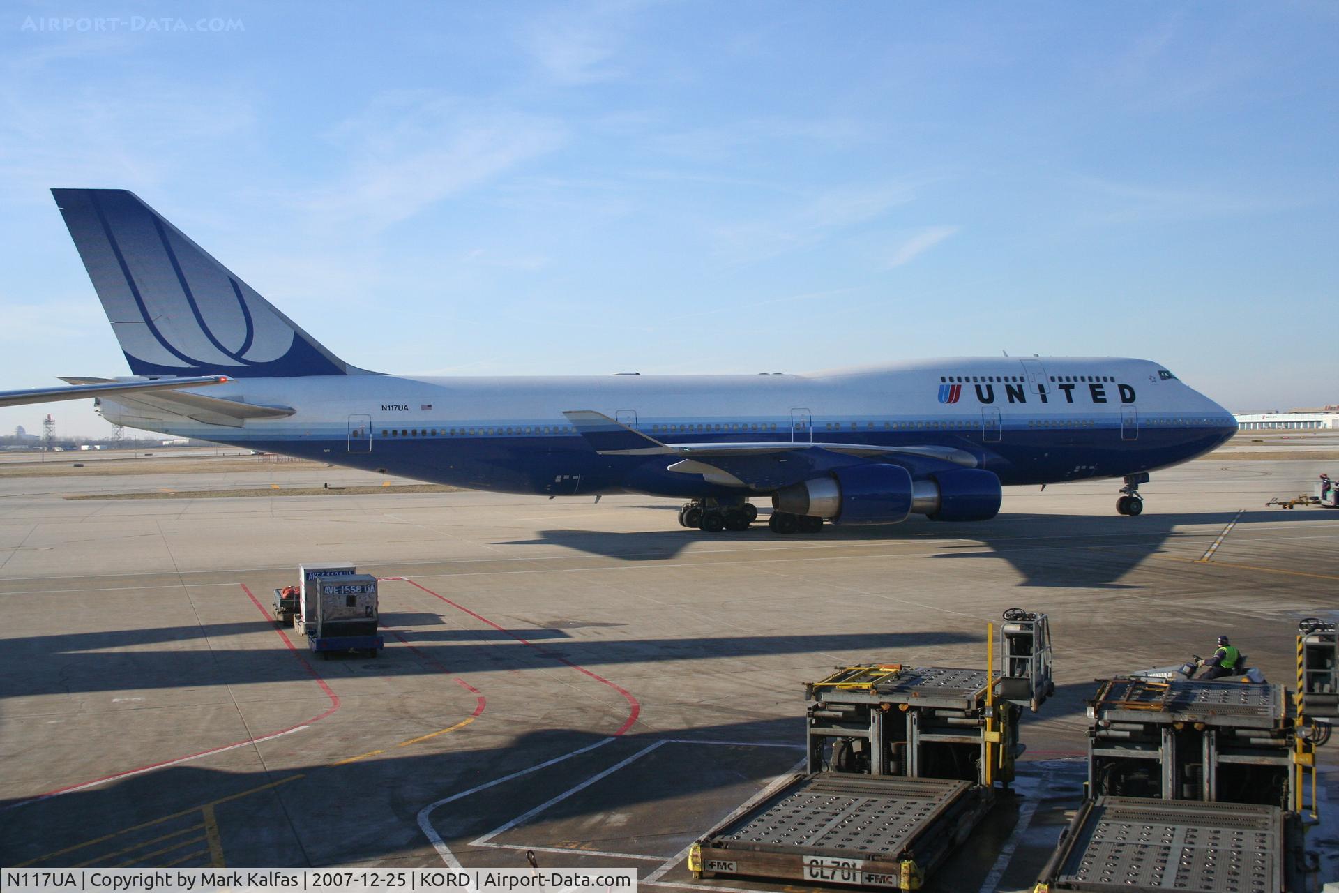 N177UA, 1990 Boeing 747-422 C/N 24384, United Airlines Boeing 747-422, N117UA pushing back from C18 for Beijing ZBAA
