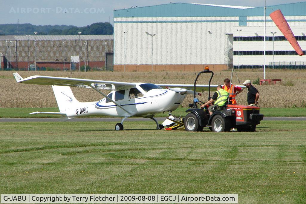 G-JABU, 2006 Jabiru J430 C/N PFA 336-14515, Developed a puncture whilst taxying in at  Sherburn for the 2009 LAA Great Northern Rally