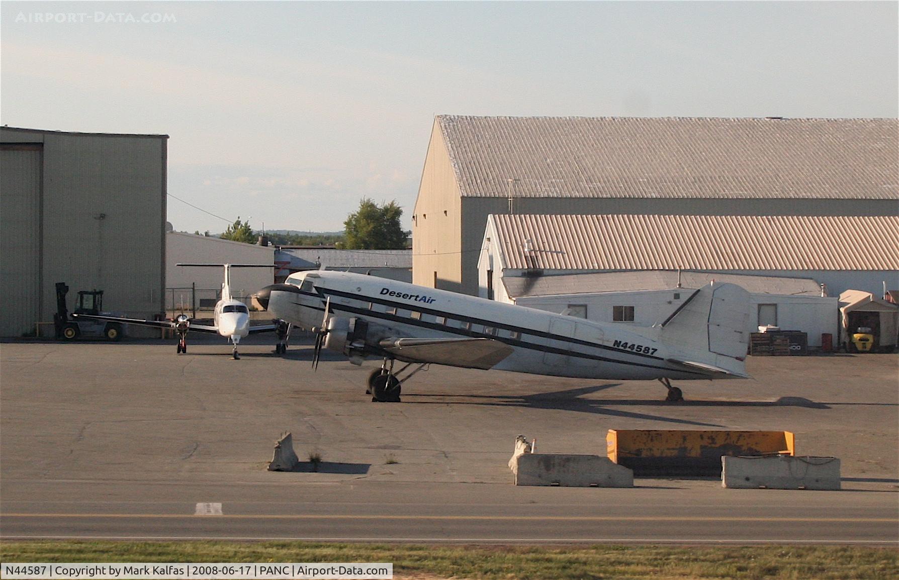 N44587, 1944 Douglas C-47A-20-DK Skytrain  (DC-3C) C/N 12857, DesertAir Douglas DC3C, N44587 on the ramp PANC.
