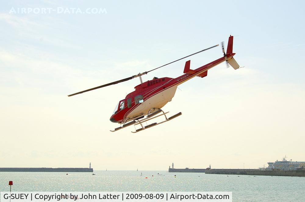 G-SUEY, 1981 Bell 206L-1 LongRanger II C/N 45612, G-SUEY heading towards the English Channel, Dover Regatta, UK, August 9th, 2009.
