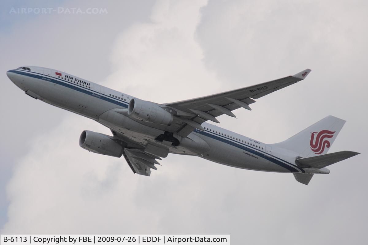 B-6113, 2007 Airbus A330-243 C/N 890, Air China A330-200 departing EDDF