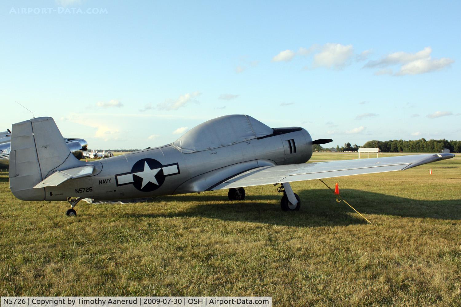 N5726, 1947 Fairchild XNQ-1 C/N 75726, 1947 Fairchild XNQ-1, c/n: 75726.  Fairchilds contender to replace the T-6.  It lost to the T-34