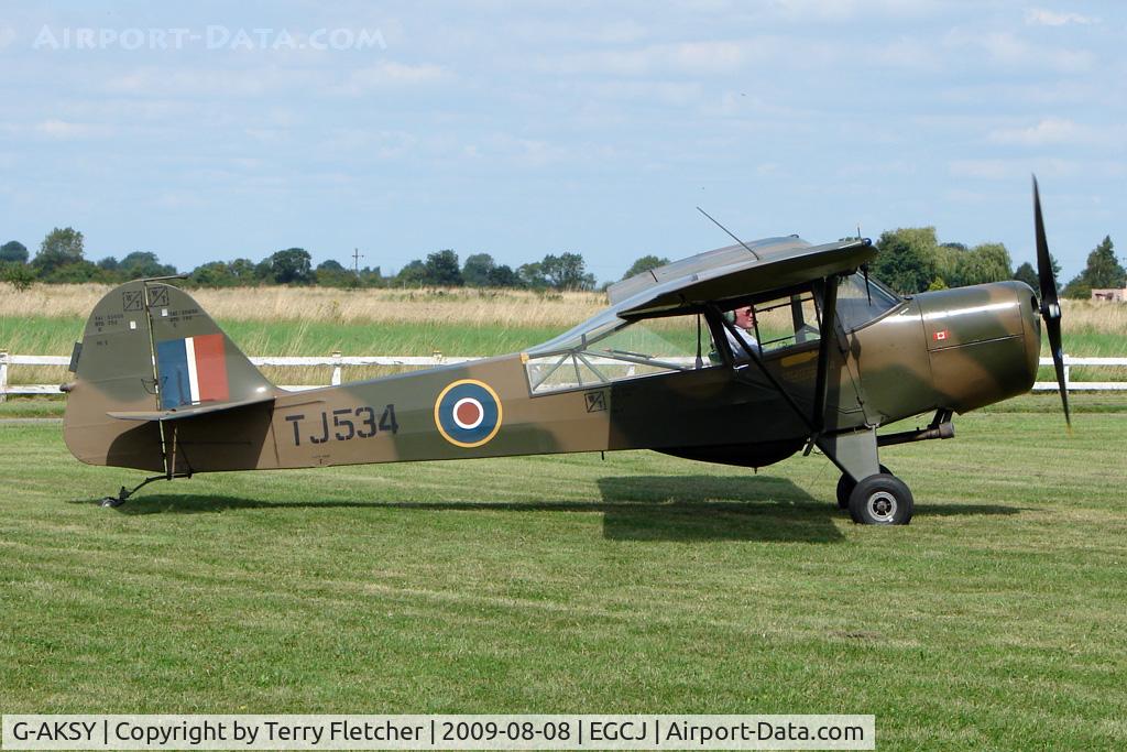 G-AKSY, 1944 Taylorcraft J Auster 5 C/N 1567, Auster 5 wearing Serials TJ534 - Visitor to Sherburn for the 2009 LAA Great Northern Rally
