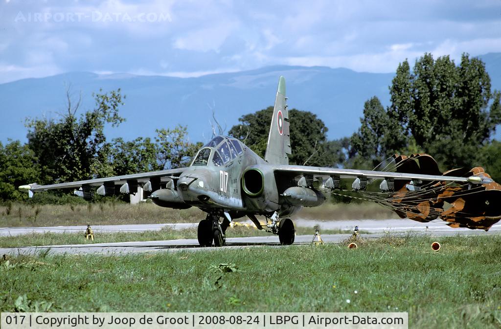 017, Sukhoi Su-25UBK C/N 38220113017, Although slowly disappearing from the skies, the Bulgarian air force still operates the Su-25.