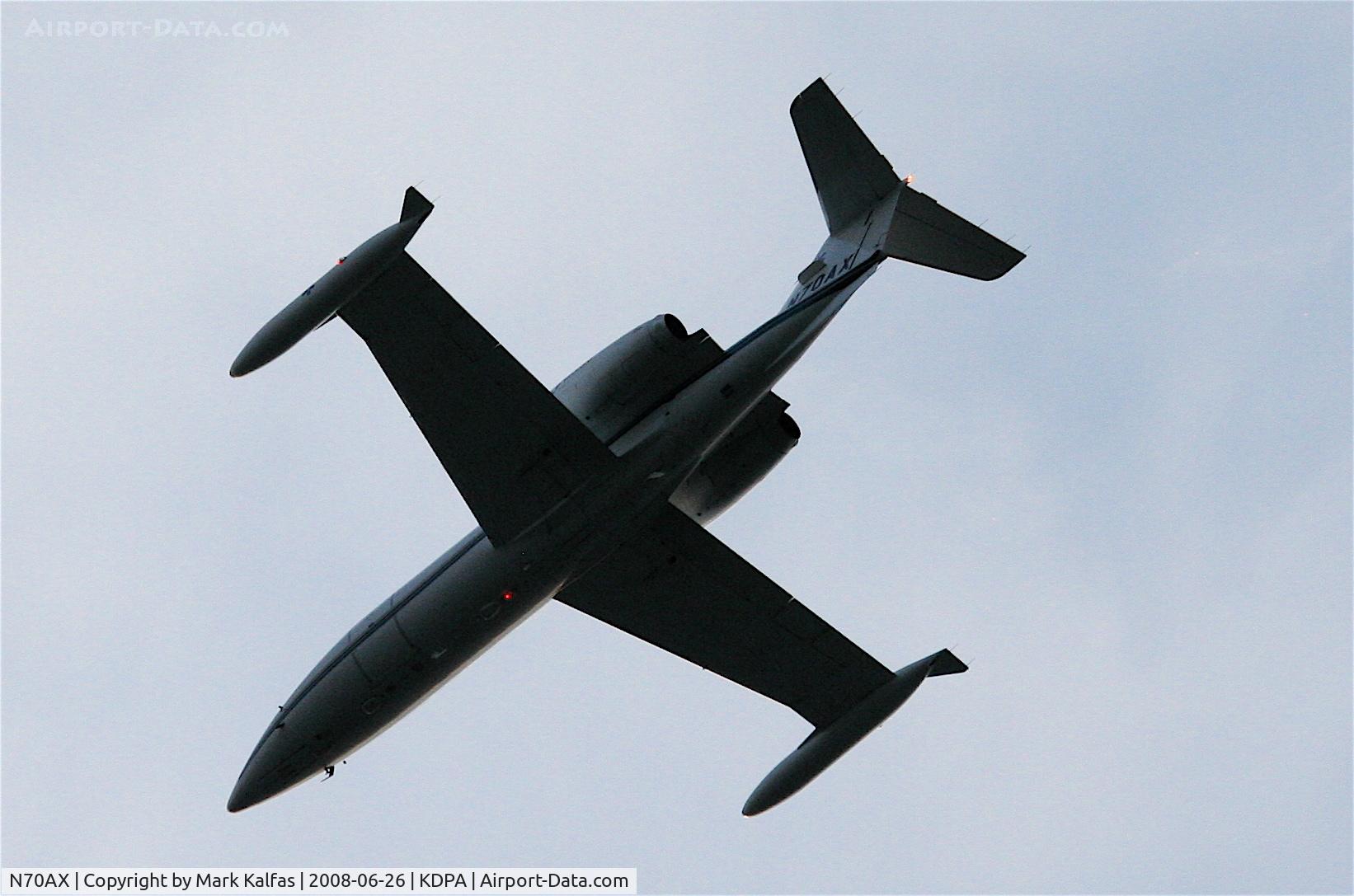N70AX, 1977 Gates Learjet 35A C/N 155, AeroCare Learjet 35A, N70AX en-route KMDW-KARR at 3000'