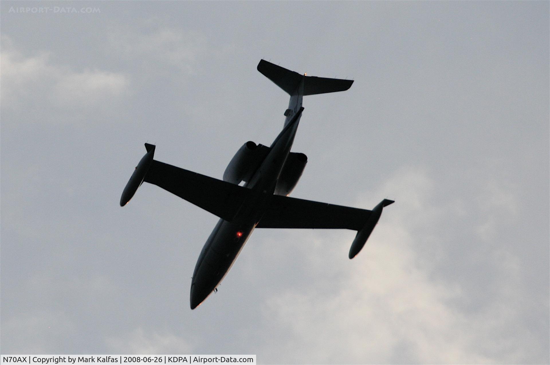 N70AX, 1977 Gates Learjet 35A C/N 155, AeroCare Learjet 35A, N70AX en-route KMDW-KARR at 3000'