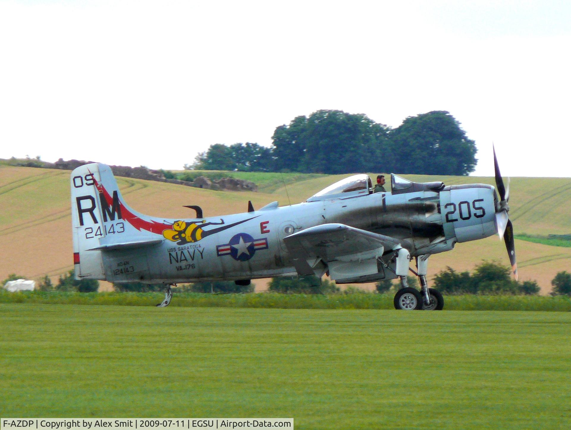 F-AZDP, Douglas AD-4N Skyraider C/N 7449, Douglas AD-4N Skyraider F-AZDP Amicale Jean Baptiste Salis painted as US Navy 124143/RM205