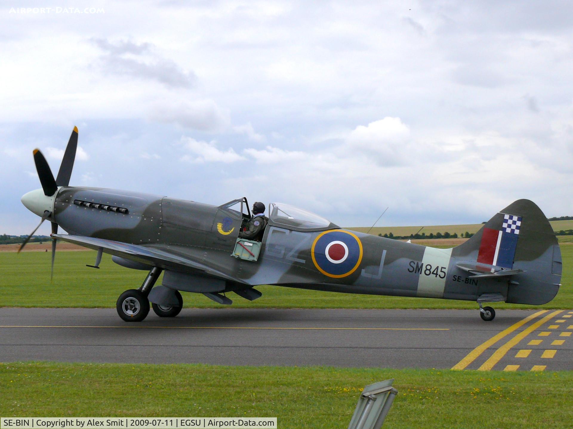 SE-BIN, 1945 Supermarine 394 Spitfire FR.XVIIIe C/N 6S/672224, Supermarine Spitfire FR.XVIIIE SE-BIN Biltema painted as Royal Air Force SM845/GZ-J