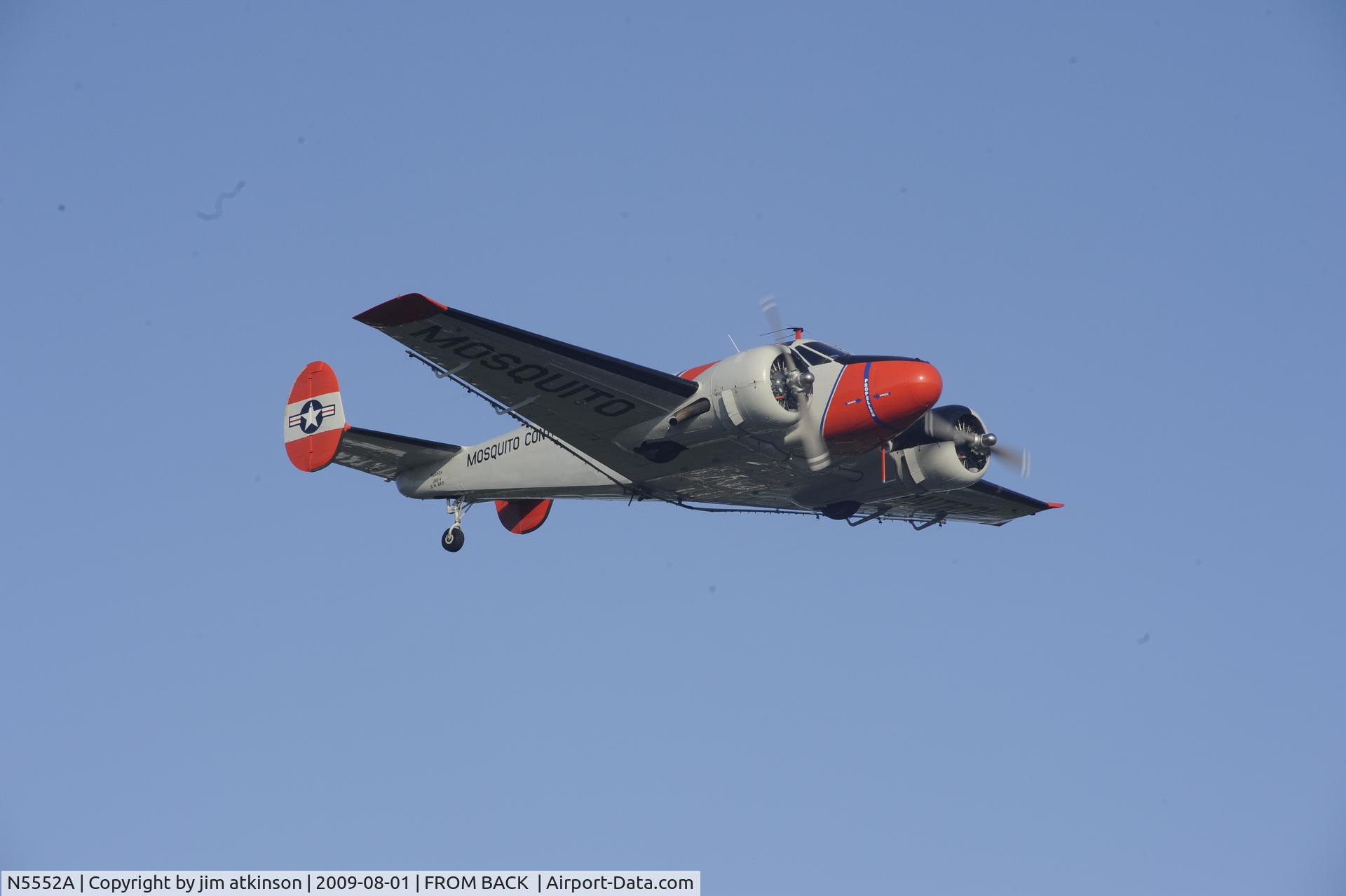 N5552A, 1944 Beech C18S C/N 8431, Mosquito control sound great at 6:30 AM
