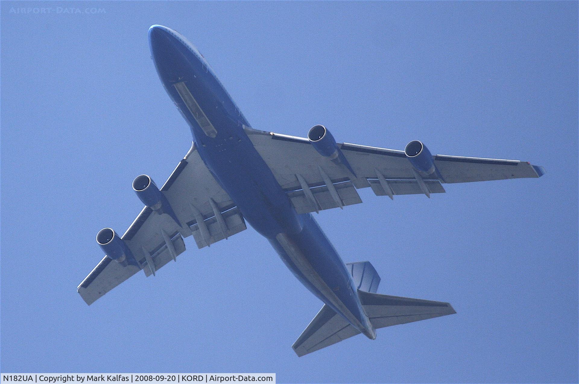 N182UA, 1991 Boeing 747-422 C/N 25279, United Airlines Boeing 747-422, N182UA on the 9R approach KORD.