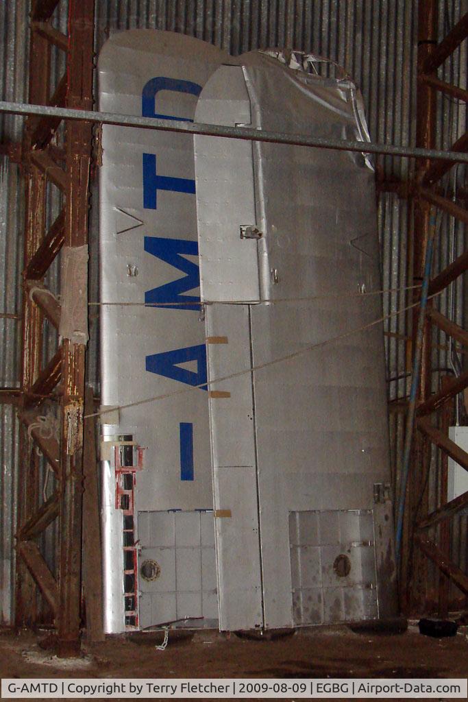 G-AMTD, 1952 Auster J-5F Aiglet Trainer C/N 2783, Auster that was de-registered in 1999 - 10 years on its wings remain in Leicester hangar