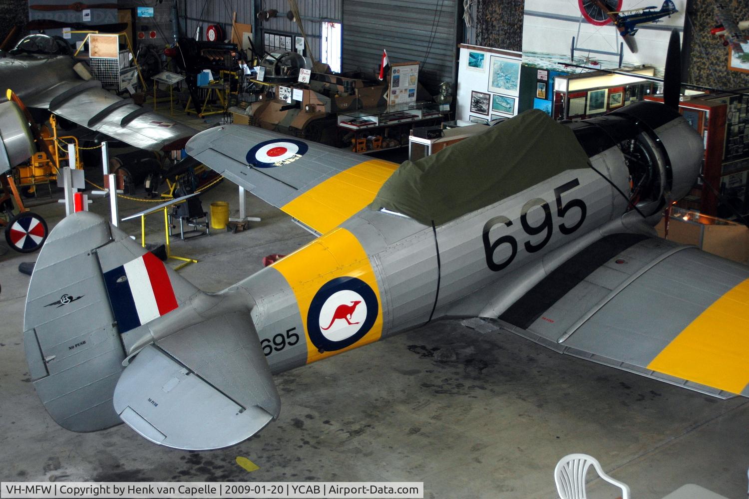 VH-MFW, 1945 Commonwealth CA-16 Wirraway Mk.3 C/N 693, Wirraway A20-695 in the Warplane Museum at Caboolture airfield, Queensland, Australia
