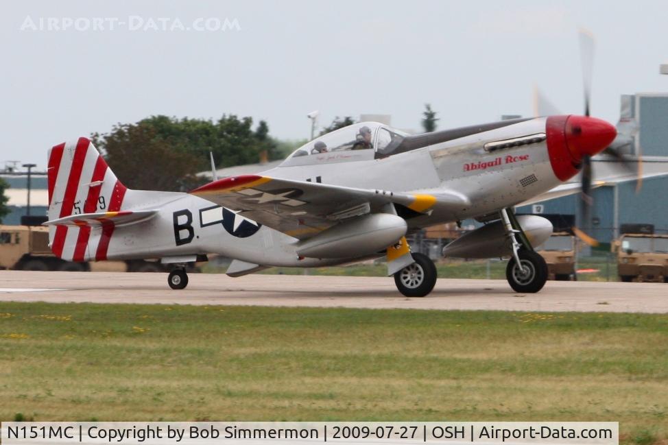 N151MC, 1968 North American F-51D Mustang Mustang C/N AF6722581, Departing RWY 18 at Airventure 2009 - Oshkosh, Wisconsin