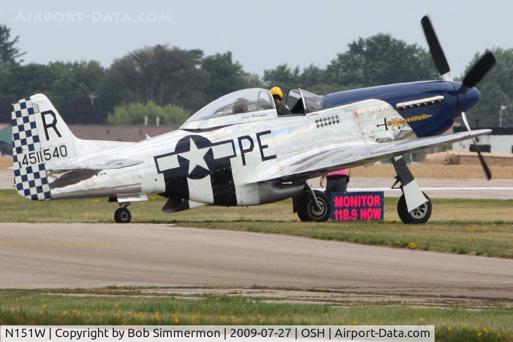 N151W, 1945 North American F-51D Mustang C/N 124-48293, Airventure 2009 - Oshkosh, Wisconsin