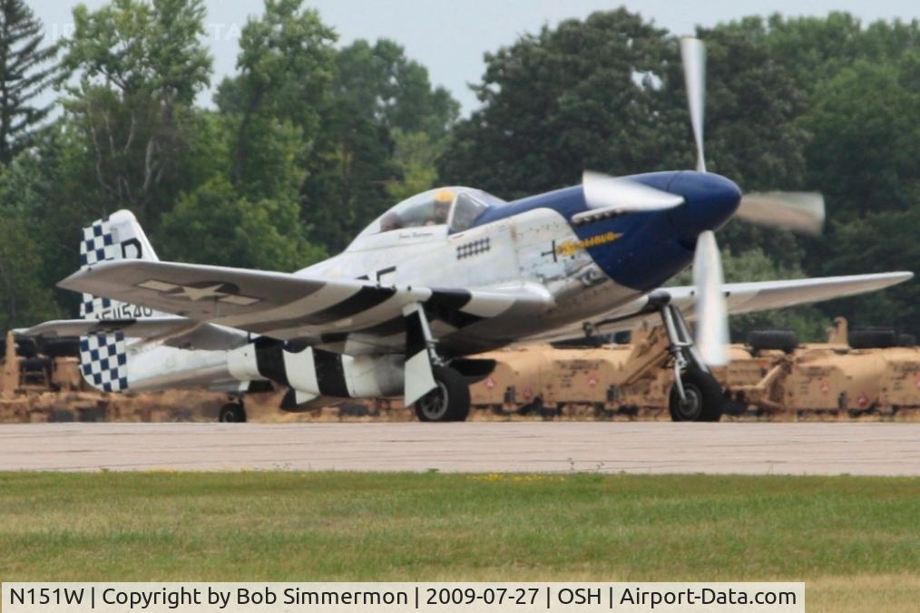 N151W, 1945 North American F-51D Mustang C/N 124-48293, Departing RWY 18 at Airventure 2009 - Oshkosh, Wisconsin