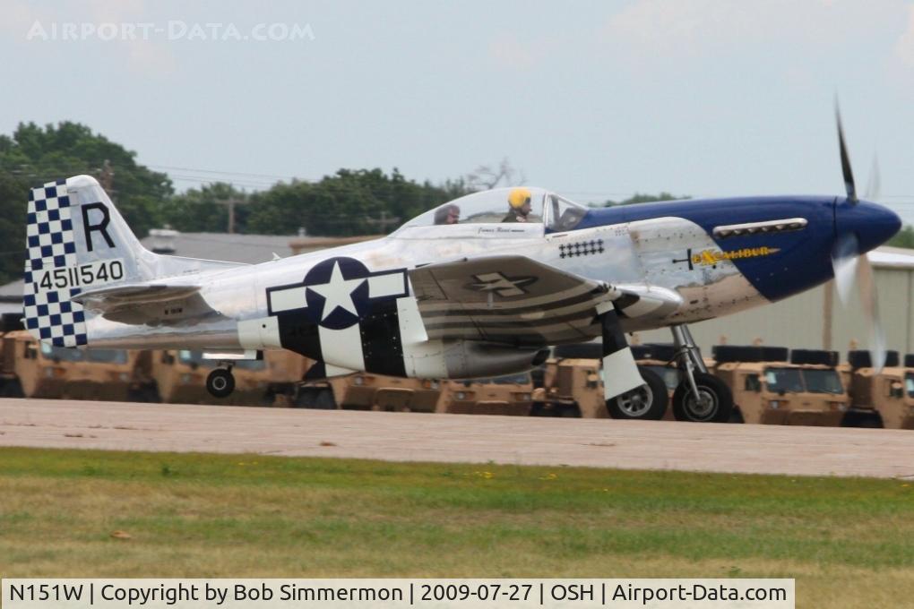 N151W, 1945 North American F-51D Mustang C/N 124-48293, Departing RWY 18 at Airventure 2009 - Oshkosh, Wisconsin