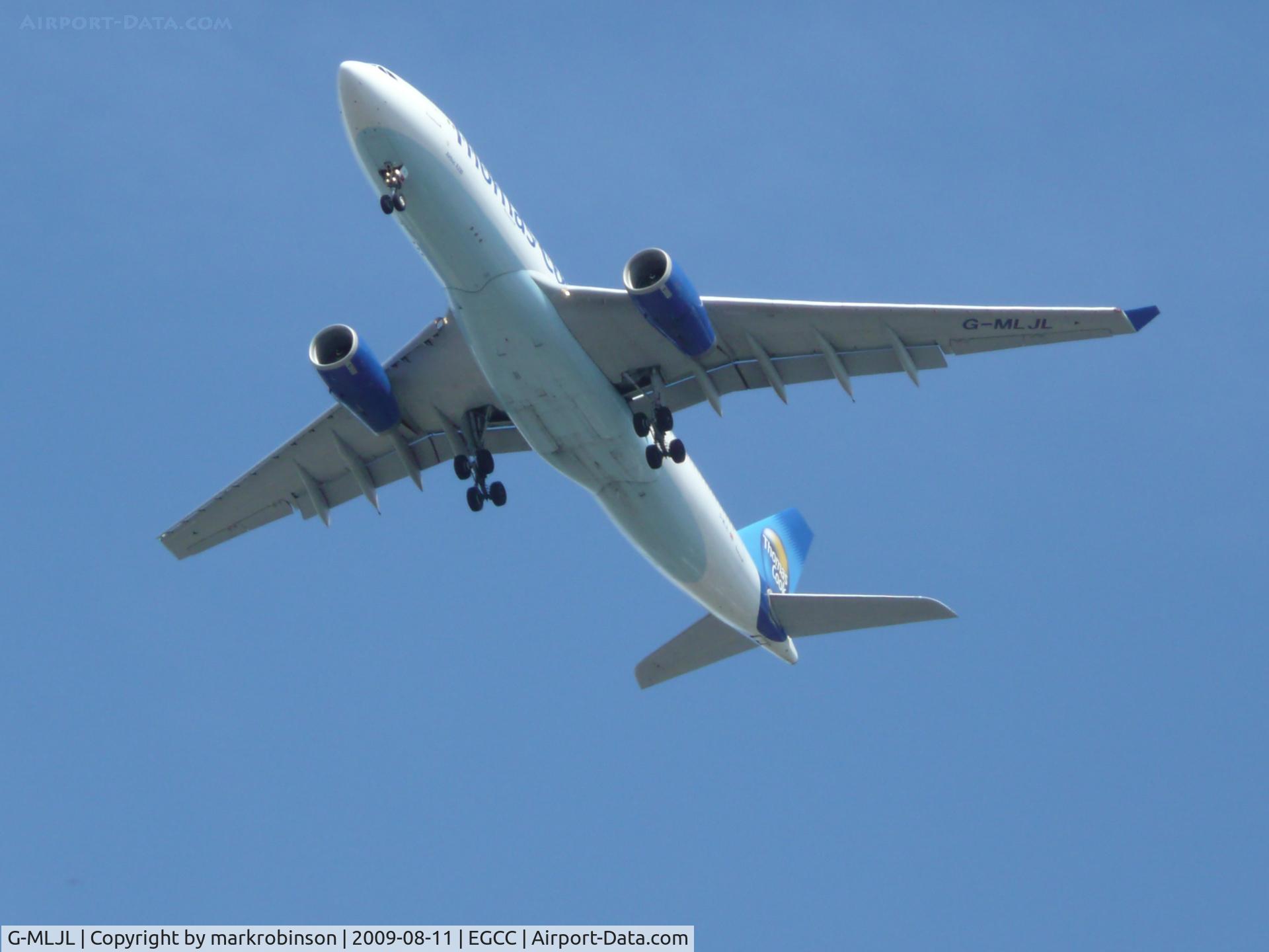 G-MLJL, 1999 Airbus A330-243 C/N 254, on the ILS for runway 23R man egcc