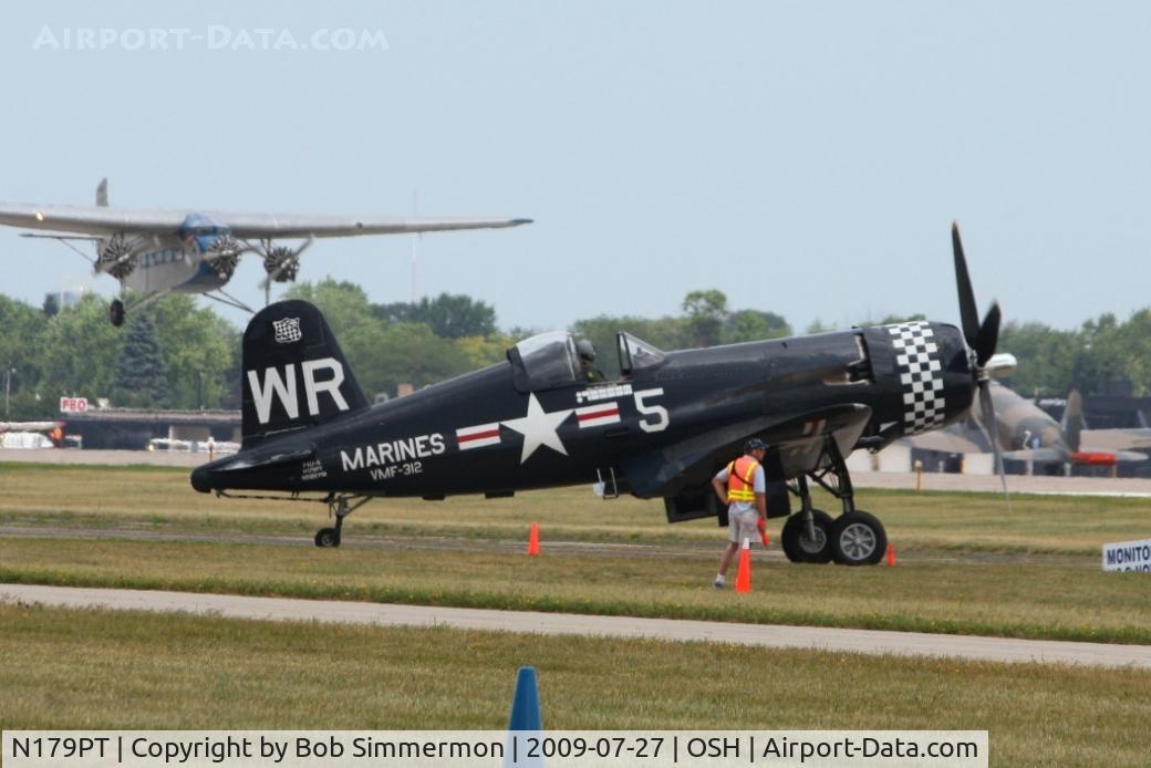 N179PT, 1948 Vought F4U-5 Corsair C/N Not found (Bu122179), N8407 in the background at Airventure 2009 - Oshkosh, Wisconsin