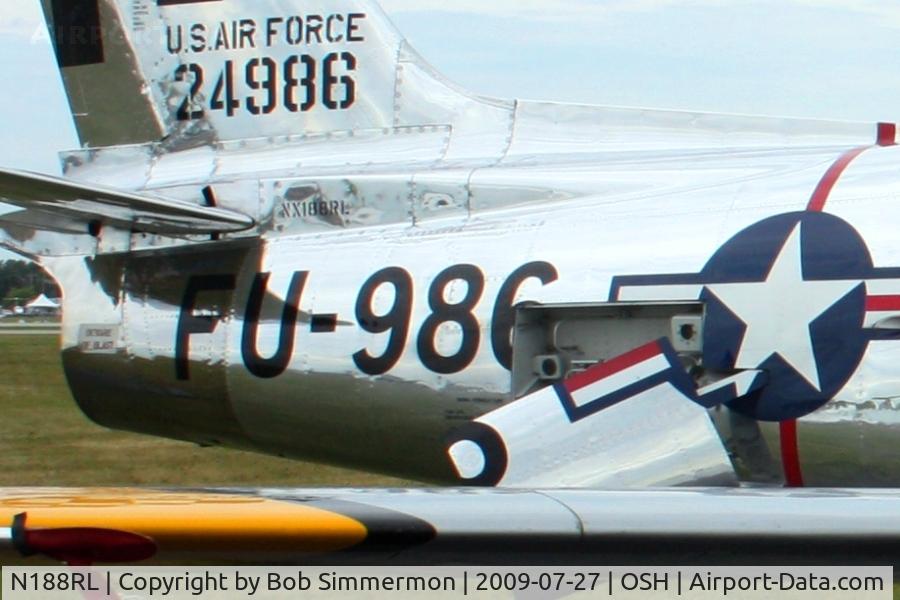 N188RL, 1952 North American F-86F Sabre C/N 191-682, Airventure 2009 - Oshkosh, Wisconsin