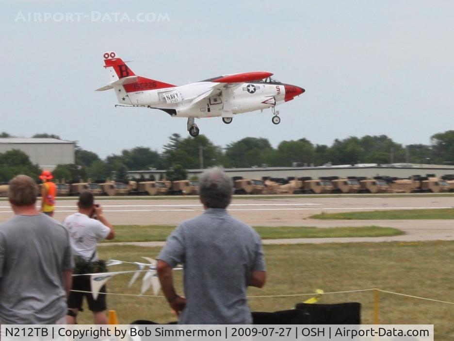 N212TB, 1968 Rockwell T-2B Buckeye C/N 310-21, Landing RWY 18 at Airventure 2009 - Oshkosh, Wisconsin