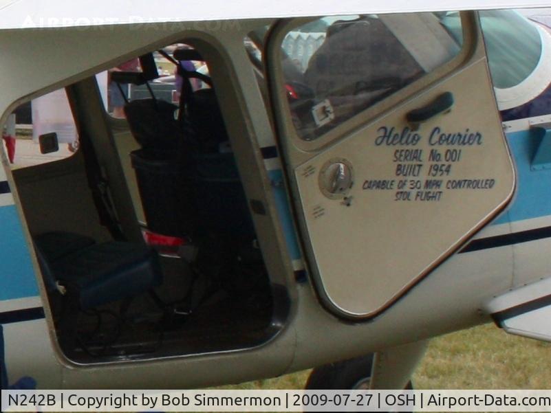 N242B, 1954 Helio H-391B Courier C/N 001, Airventure 2009 - Oshkosh, Wisconsin