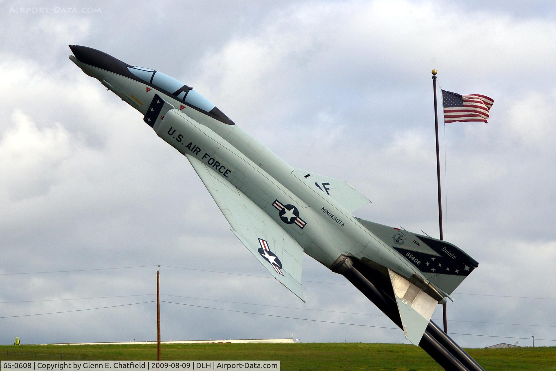65-0608, 1965 McDonnell F-4D-26-MC Phantom II C/N 1545, At the entrance to the airport.  MiG killer