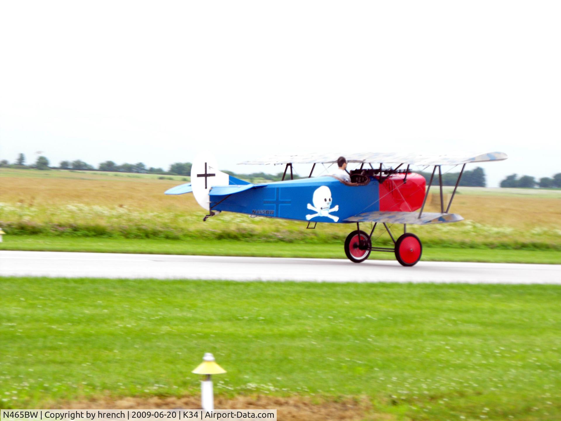N465BW, Fokker D-VII Replica C/N 465-18, at wwI vintage fly-in