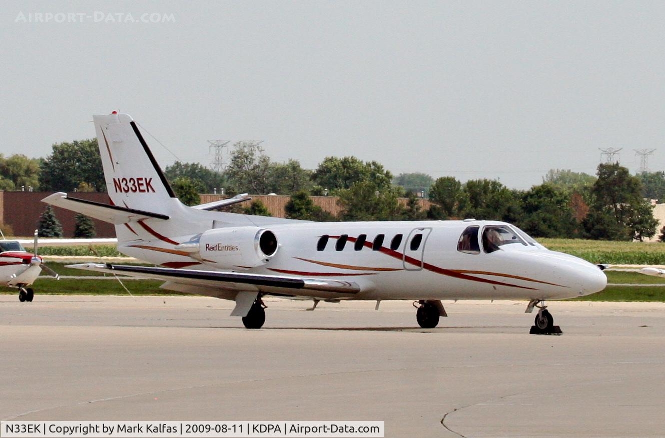 N33EK, 1981 Cessna 550 C/N 550-0281, Cessna 550, N33EK on the ramp KDPA waiting for her return trp to KGRR.