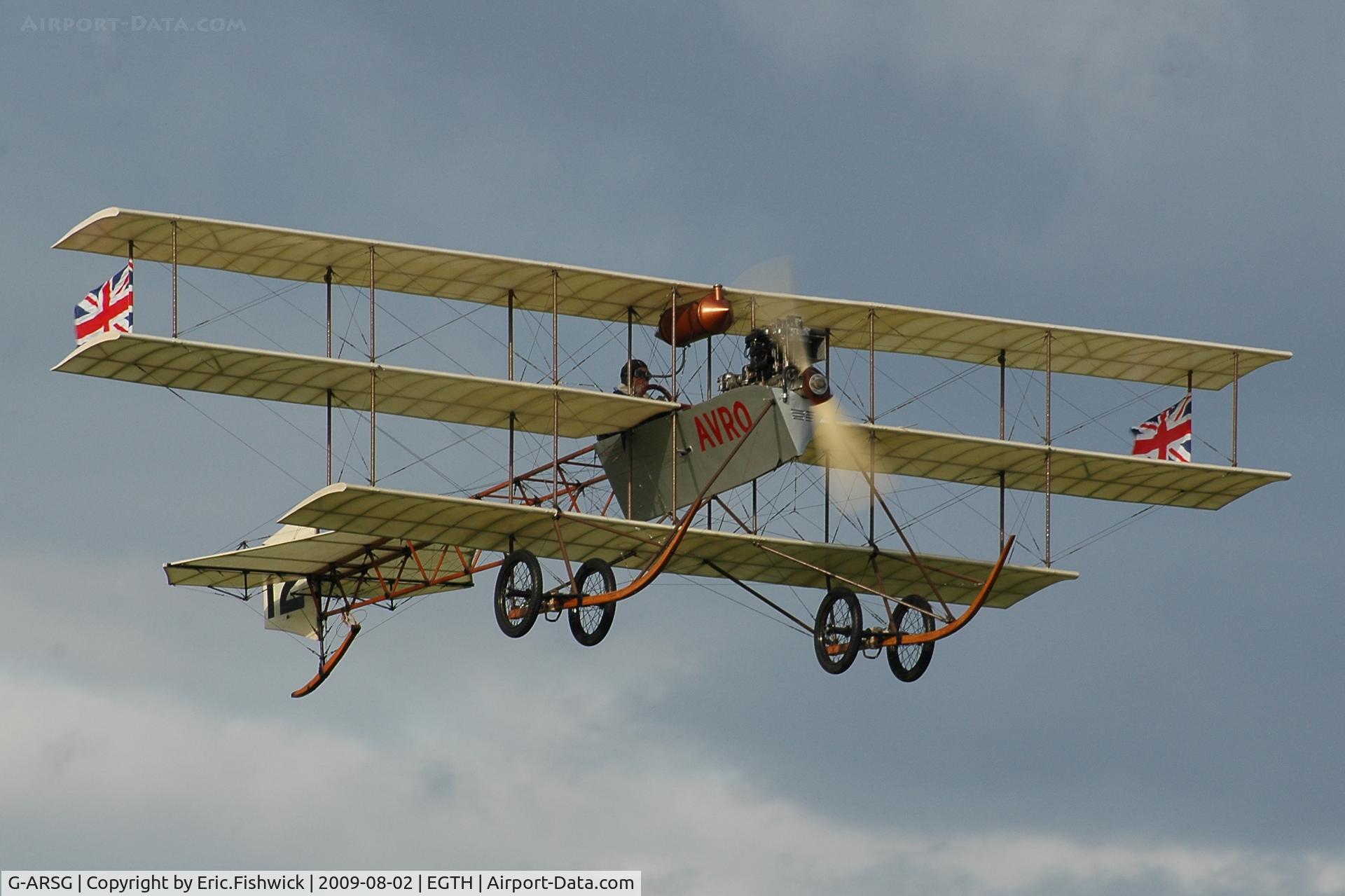 G-ARSG, 1964 Avro Roe Triplane Type IV replica C/N TRI.1, G-ARSG at Shuttleworth Collection Evening Air Display